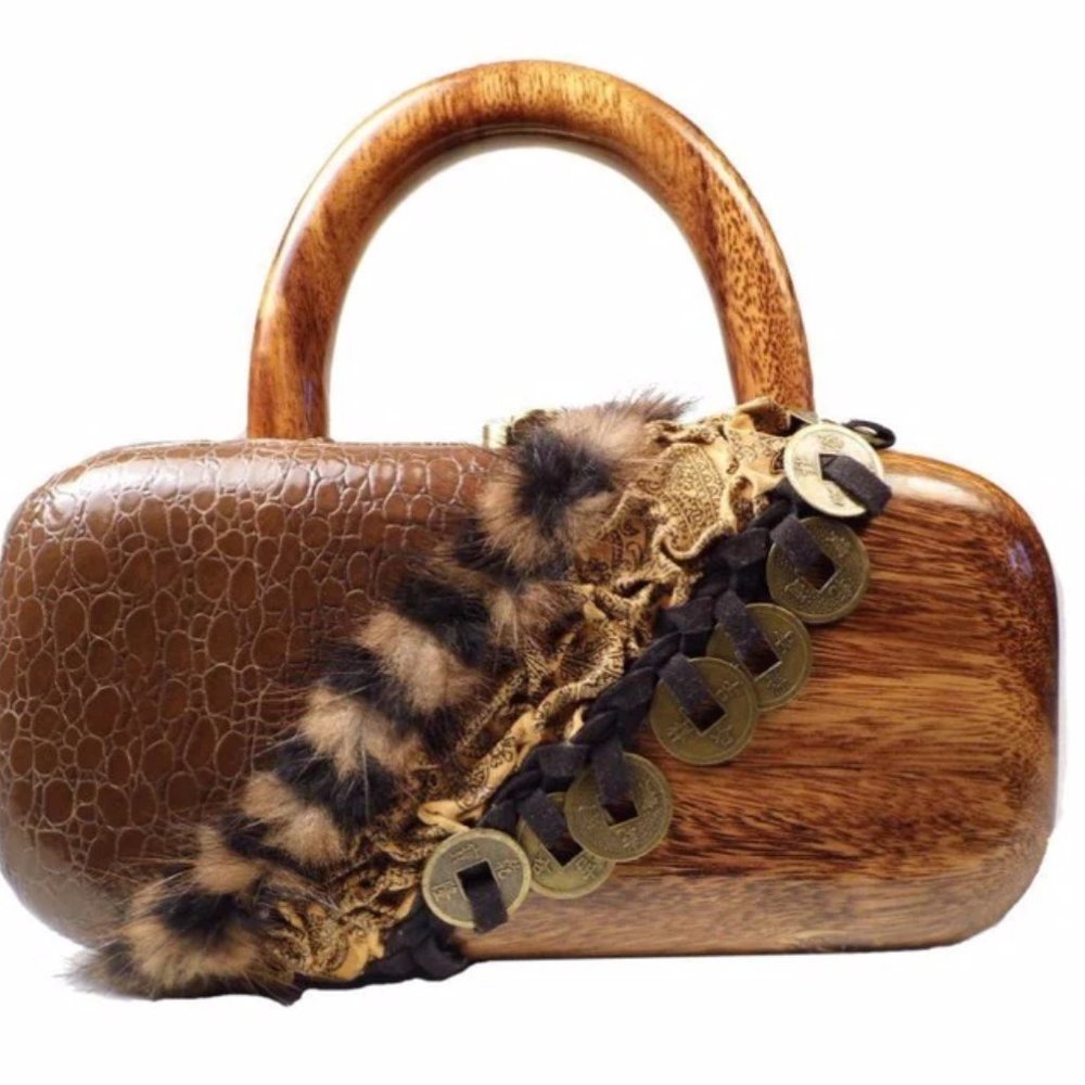 Mirelle Handmade Acacia Wood Handbag